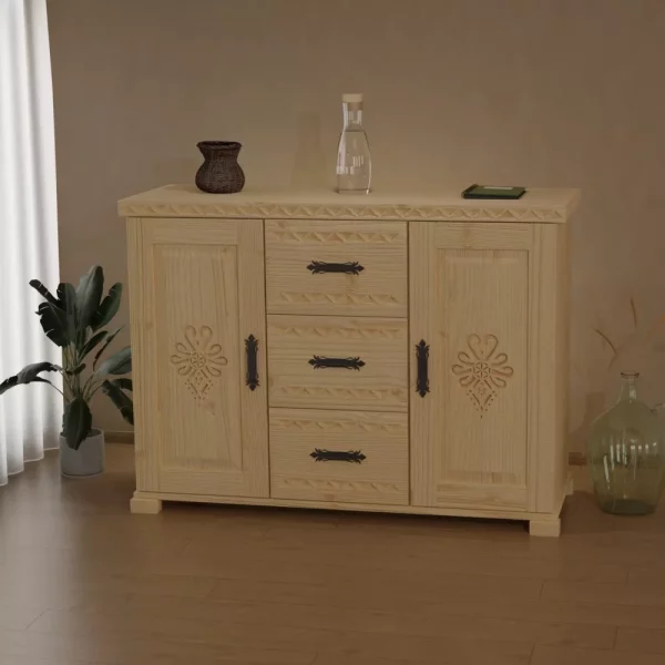 Śleboda Komoda 120cm, drzwiczki + 3x szuflada